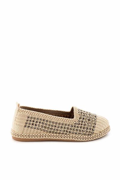 Bambi Platinfarbene Ballerinas für Damen – gestrickt 01823012516