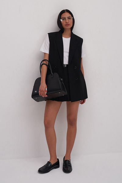 mathilda store Women's Black Private Edition Double Breasted Vest