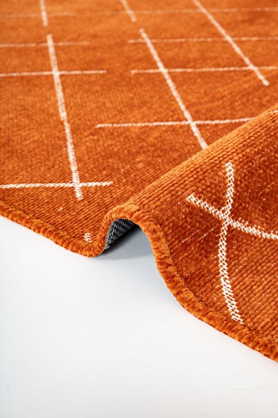 Lorente Home Mia Viscose Woven Carpet Non-Slip Base Washable Tile White Living Room Kitchen Carpet 1401