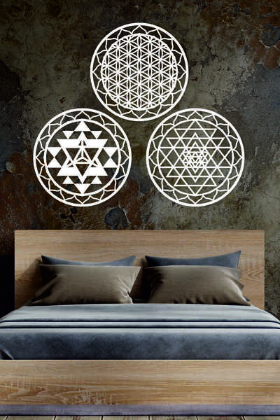 UNT Σετ Αγίας Γεωμετρίας 3 σε 1 (Λουλούδι της Ζωής, Σρι Γιαντρά και Μερκάβα)