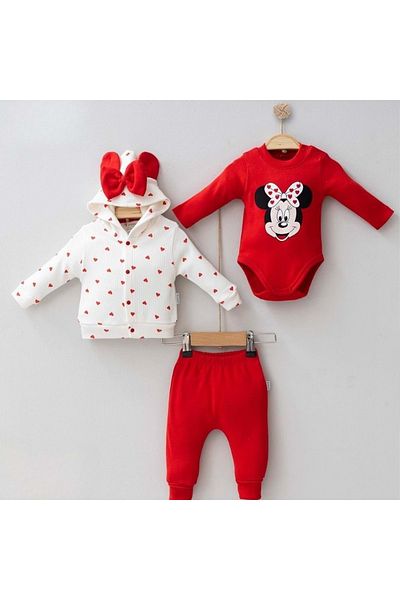 gültekin bebe Cayzen Cardigan Heart 3 Piece Set 4011286