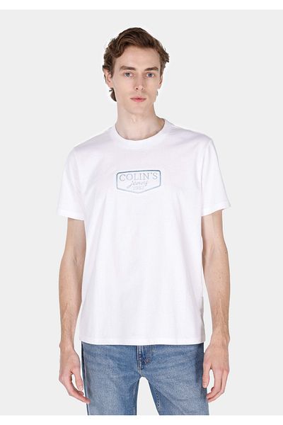 Colin's Regular Fit Round Neck Plain Men's White Short Sleeve T-Shirt