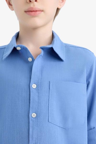 DeFacto Αγόρι κοντομάνικο πουκάμισο B5983a8/be422 D.blue