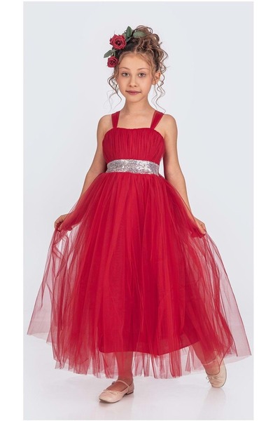 s.t. sebat tekstil Rochie de seara pentru fete din satin Gipeli, cu fusta lun...