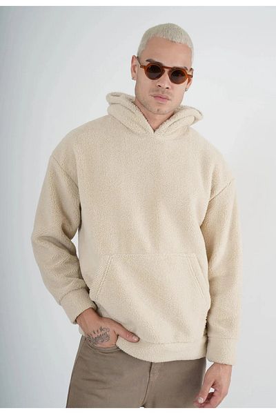 Butik Unisex Plush Hooded Oversize Kangaroo Pocket Unisex Trend We