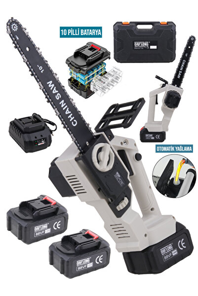 DAFLONG YENİ KÖMÜRSÜZ MOTOR 10 İNÇ YAĞLAMALI 10 PİLLİ BATARYA+HIZLI ŞARJ İSTA...