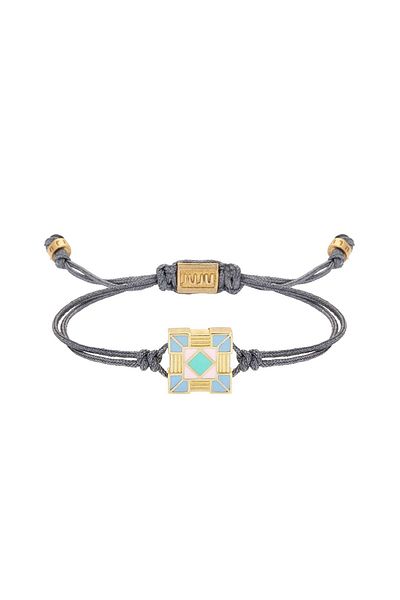 Juju Bronze Blue Enamel Diagonal Bracelet