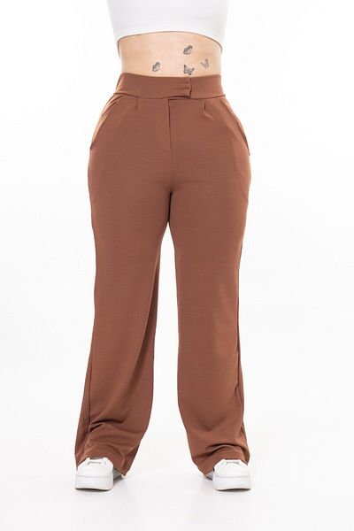tarzımsüper Women's Large Size Lycra Velcro Closure Palazzo Trousers