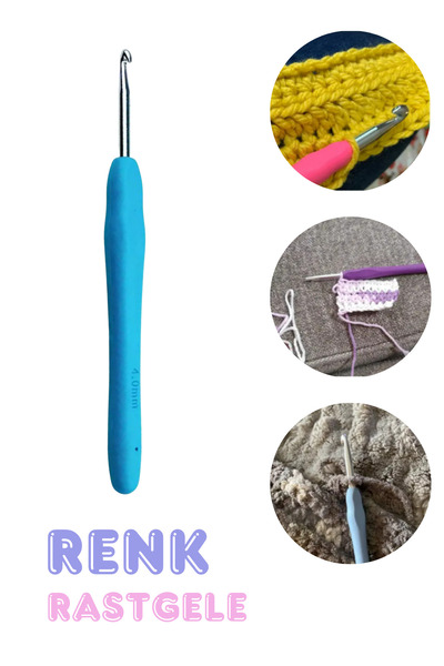 Kardelux Silikon Saplı Tığ-Ergonomik ve Yumuşak Saplı Tığ (Renk: Rastgele)