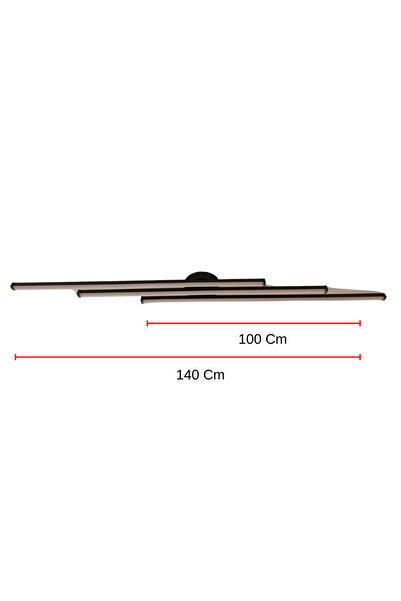 Mikro Light Project Modern Tavan Koridor Aydınlatması Çubuk Samsung Ledli Siyah Günışığı Lineer Avize Armatür Üçlü