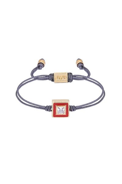 Juju Enamel Bracelet with Square Stones in the Middle