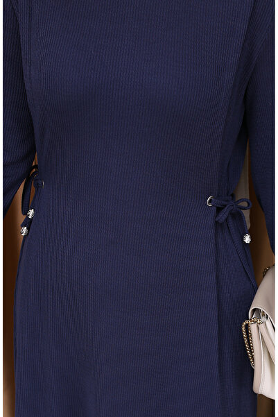 sefamerve Синій сукня з баскою 5110-07