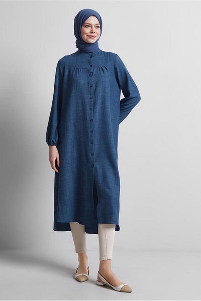 TRENDTESETTÜR Women's Long Tunic Indigo t 0716
