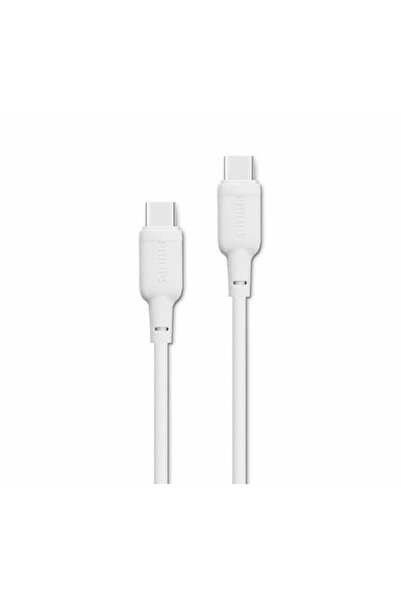 Philips DLC6541CW/00 60W USB-C to USB-C Şarj Kablosu 1 Metre Beyaz