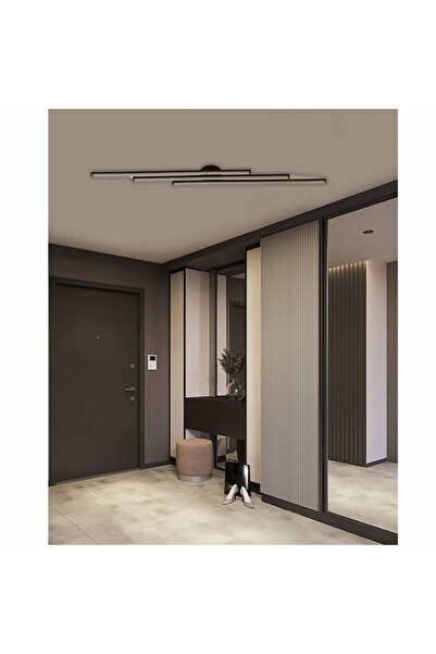 Mikro Light Project Modern Tavan Koridor Aydınlatması Çubuk Samsung Ledli Siyah Günışığı Lineer Avize Armatür Üçlü