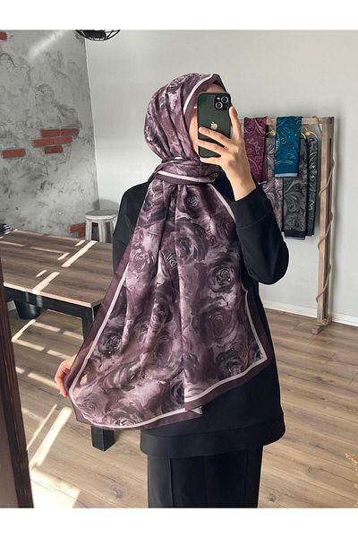 Merwiss Rose Rose-Ethnic Pattern Plum Shawl