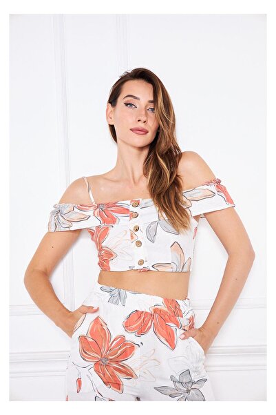 TIFFANY&TOMATO Büyük Çiçek Desenli Büstiyer