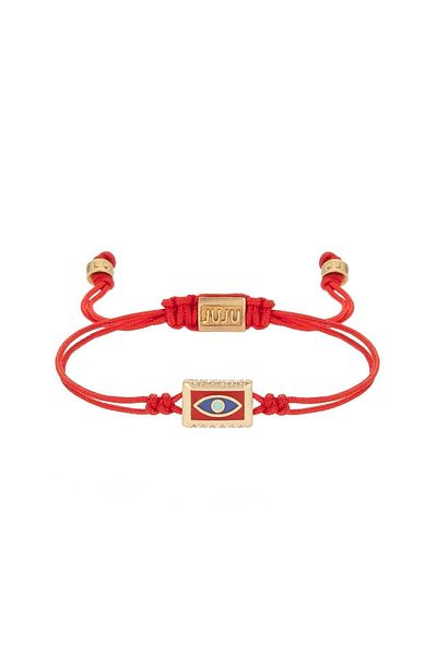 Juju Bronze Stone Eye Shaped Red String Bracelet