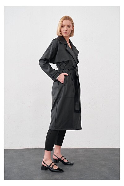 TIFFANY&TOMATO Allerli Kuşaklı Deri Trençkot
