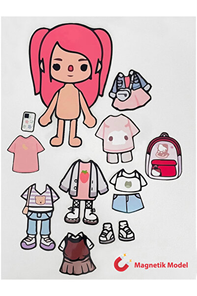 Papağan Toca Boca Mıknatıslı Giydirme Seti 2