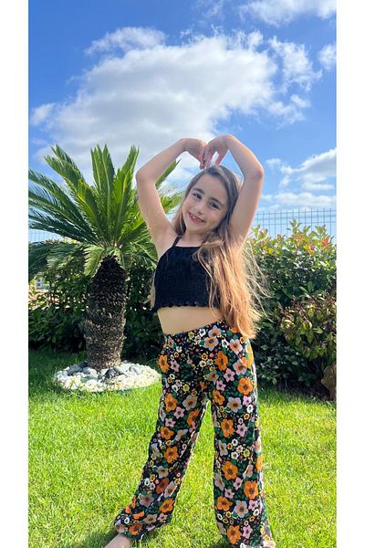 Bambi Kids Crop Trousers and Top Set - Wide Leg
