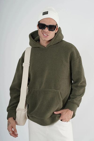 Butik Unisex βελούδινη κουκούλα Oversize Τσέπη καγκουρό Unisex TREND WE