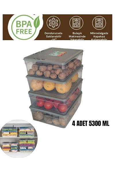 VİZYON 5300 ml Deep Refrigerator - Freezer Storage and Organizer Container