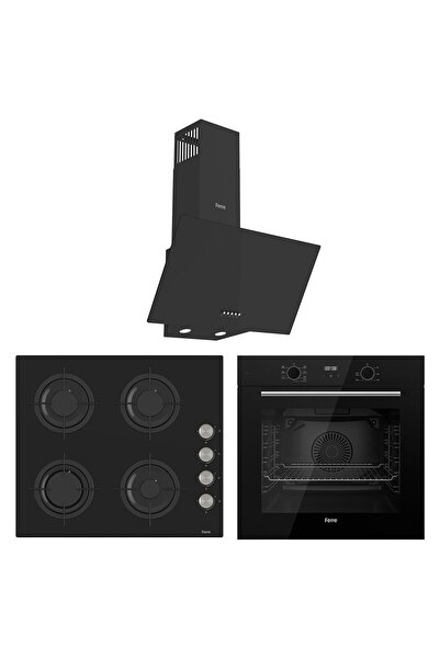 Ferre Flowart Lumora Essential Siyah 3'lü Ankastre Set ( QBL63CS-CS205-D086 )