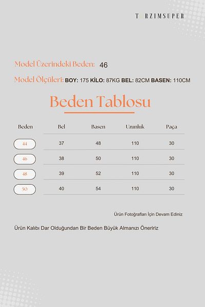 tarzımsüper Women's Large Size Lycra Velcro Closure Palazzo Trousers