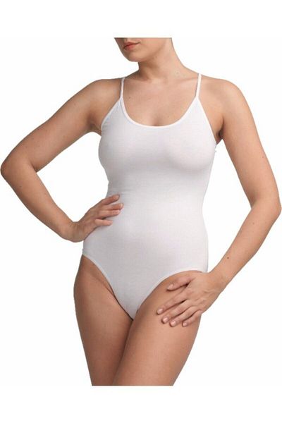 ENTAHA Tutku Women's White Bodysuit with Hooks 6 Pack Rope Strap Body 0148