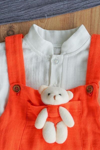 nurbeli X Silk Atlas Girl Boy Baby and Child Shirt Muslin Salopet Suit