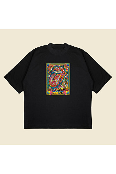 PURE POWER Rolling Stone Seattle cu imprimeu supradimensionat Bumbac unisex țesătură groasă respirabilă tricou