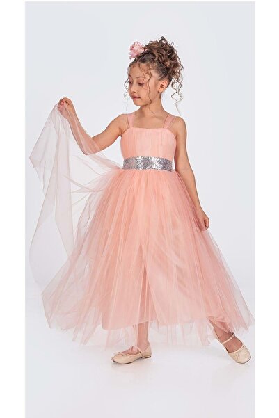 s.t. sebat tekstil Saténové dívčí společenské šaty s dlouhou tylovou sukní SOMON