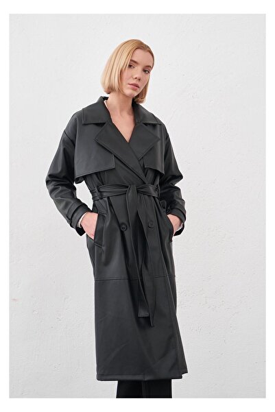 TIFFANY&TOMATO Allerli Kuşaklı Deri Trençkot