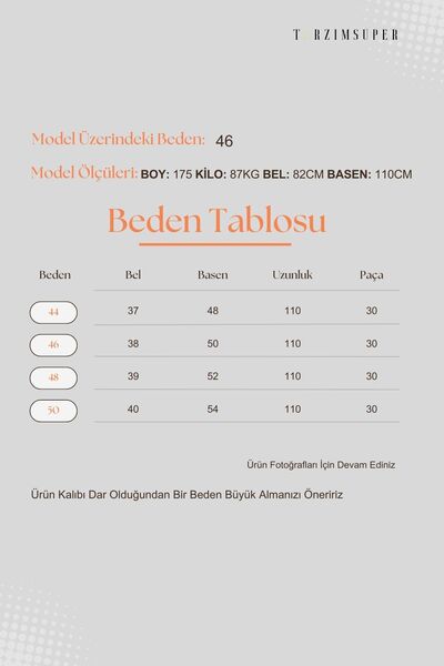 tarzımsüper Women's Large Size Lycra Velcro Closure Palazzo Trousers