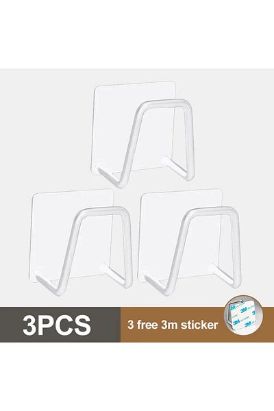 Choice White-3PCS Kitchen Sponges Holder Stainless Steel Sink Sponges Drain Drying Rack Self Adhesive Stora