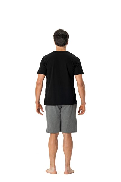 U.S. Polo Assn. US Polo Assn18775 Set de pijama pentru bărbați, cu gât rotund, cu mânecă scurtă, negru