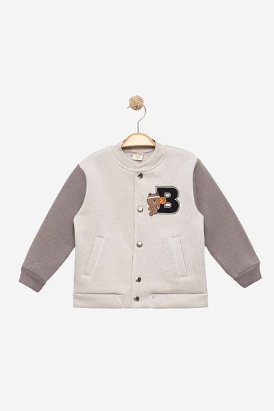 Divonette Unisex Combination Gray College Jacket - Girls Boys Clothing