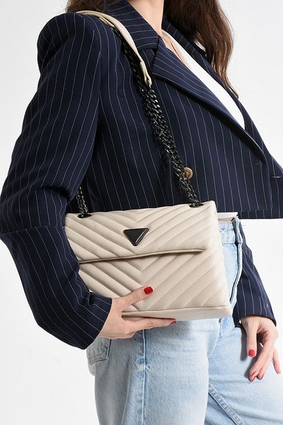By Hakan Women's Shoulder Bag Jn-46 Cream