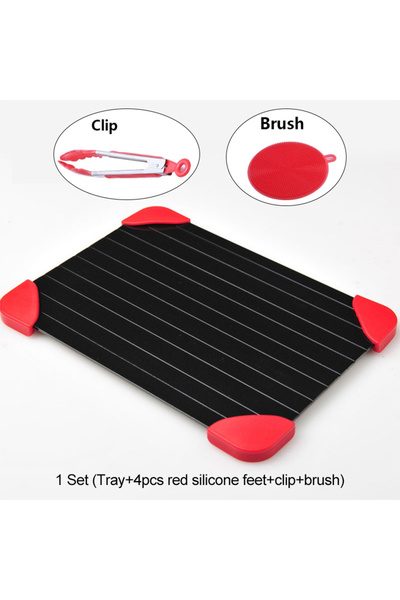 Choice 35.5 × 20.5 × 0.2 سم، مجموعة واحدة من صواني إزالة الجليد السريعة، بلانش، إزالة التجمد، إذابة الأطعمة المجمدة، اللحوم، الفاكهة، سريعة التحضير