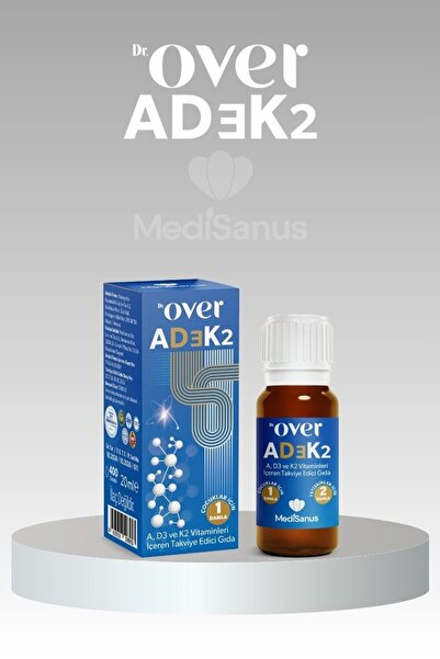 Dr over AD3K2, A Vitamini, D Vitamini, K vitamini içeren gıda takviyesi, 20 m...