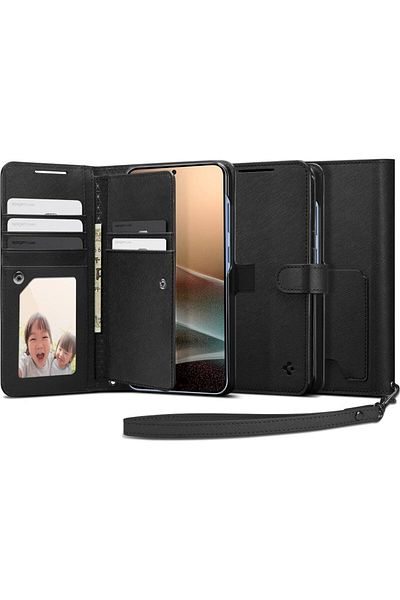 Spigen Wallet S for Samsung Galaxy S25 PLUS case cover folio (2025) [7 Cards + Cash] - Black
