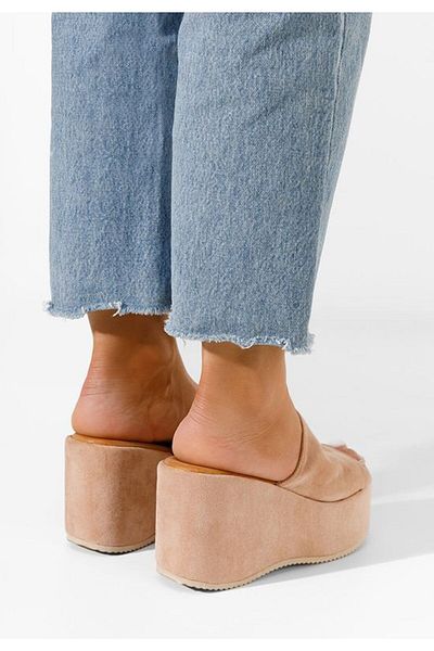 B T Shoes Papuci cu platformă Belona bej