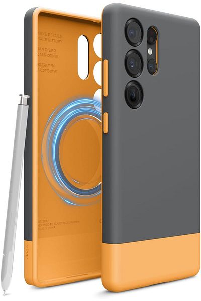 Elago Glide Magnetic Samsung Galaxy S25 ULTRA case cover Magsafe Compatible - Dark Gray Yellow