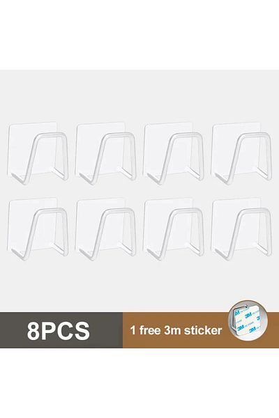 Choice White-8PCS Kitchen Sponges Holder Stainless Steel Sink Sponges Drain Drying Rack Self Adhesive Stora