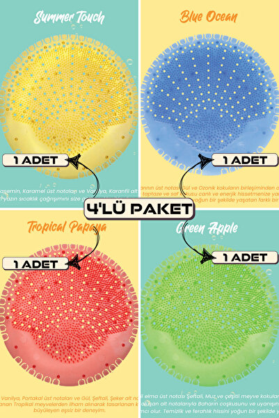 Berta Hijyen Çok Amaçlı Koku Giderici 4'lü Paket - Pisuvar, Lavabo, Banyo Kok...