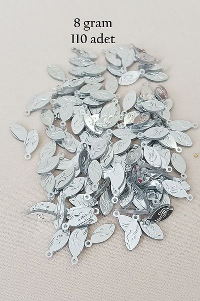 STUMBANNG Oya evening bracelet necklace plexi metallic plastic sequin silver color 8 grams 110 pieces - bnc515