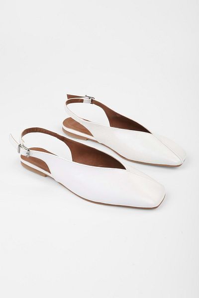 Shoeberry Noya White Skin Ballerina für Damen