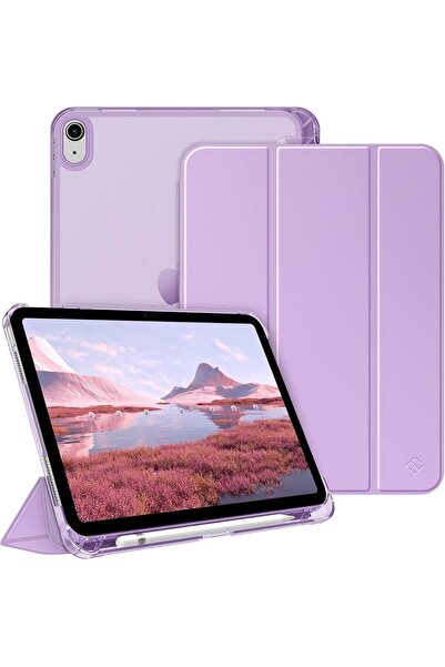 UnDePlus iPad Air 11inç M4/M3/M2 Air 4/5.nesil 10.9 Uyumlu Kılıf Pu Deri Smart Standlı Case Flip Lila