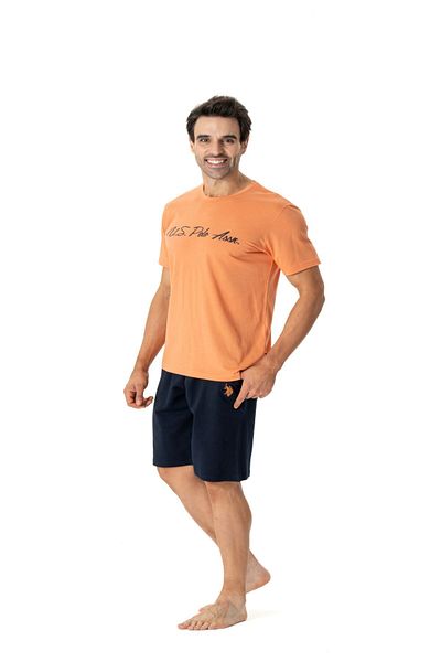 U.S. Polo Assn. US Polo Assn18774 Ανδρικό σορτς με κοντό μανίκι σορτς πιτζάμα-πορτοκαλί